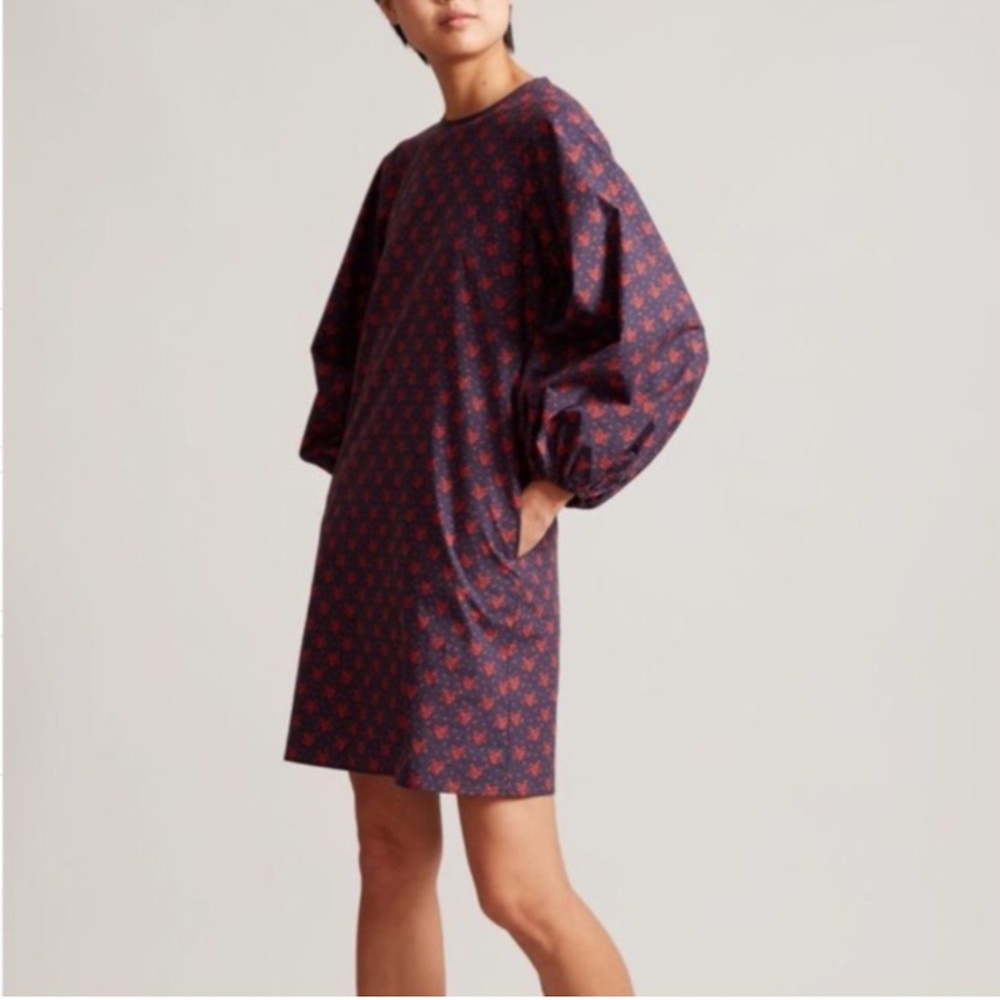 No. 6 Navy and Red Mini Shift Dress